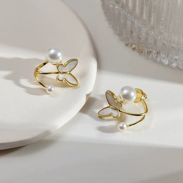 Butterfly Pearl Earrings