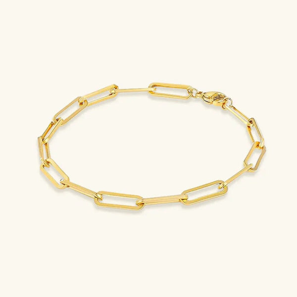 Opulent Gold Paperclip Bracelet