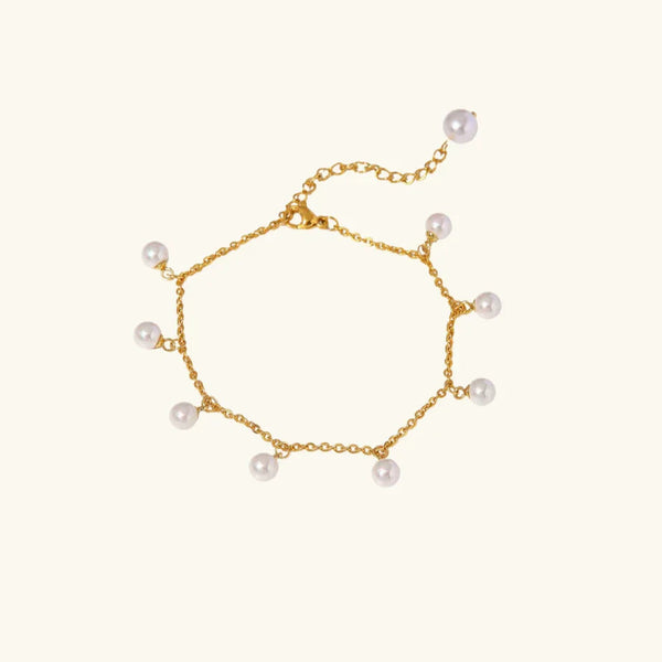 Opulent Pearl Gold Anklet