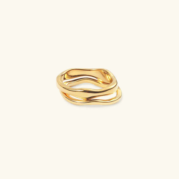 Wavy Gold Stacker Ring