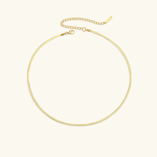 Minimal Gold Herringbone Necklace