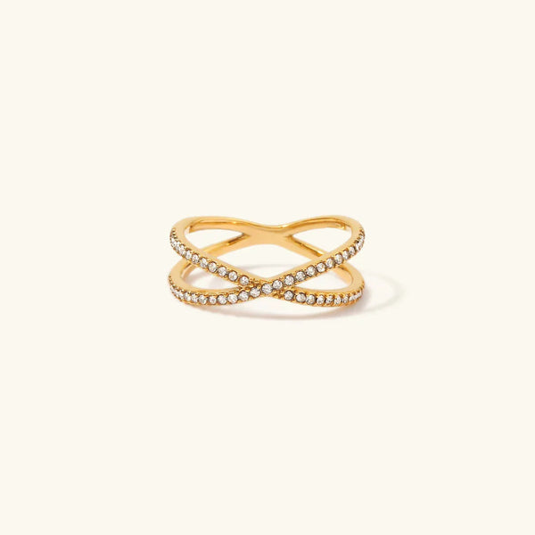 Anelo Gold Diamond Cross Ring